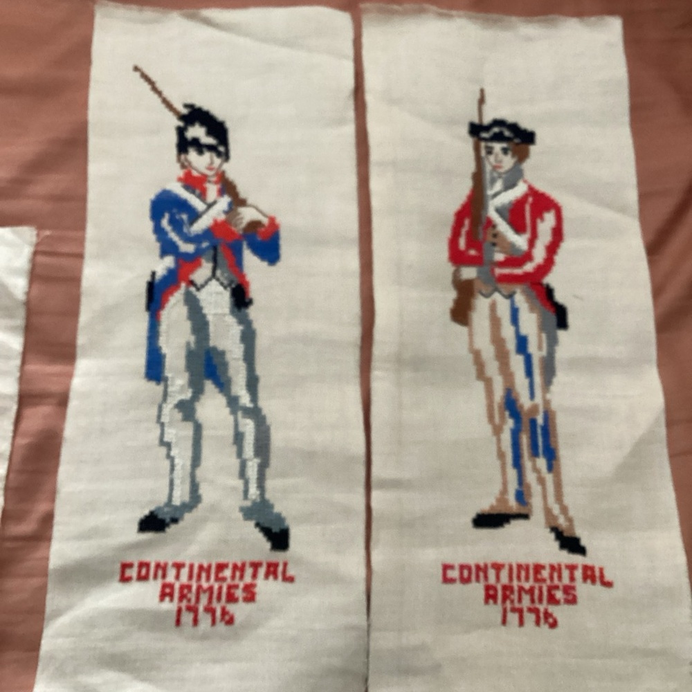 Handmade Cross Stitch Sampler - Continental Armies 1776